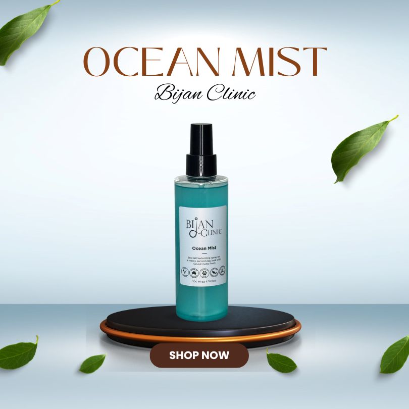 Bijan Clinic Ocean Mist – sea salt texturizing spray for natural matte beach waves Bijan Clinic Ocean Mist – sea salt texturizing spray for natural matte beach waves