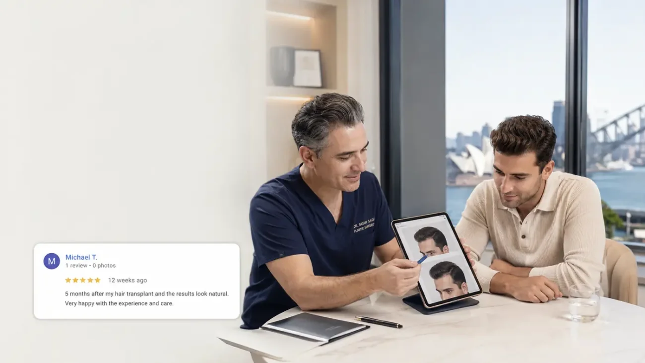 Hair transplant consultation at Bijan Clinic in Auburn, Sydney